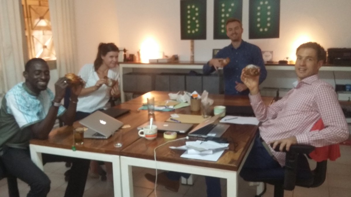 bintoukone30's tweet photo. Last day of @deSoet  in the office @AkvoBko time #KOFFIBROODJE 😀😀together before he leaves to Burkina @larsheemskerk @bisangare05😀 https://t.co/0YfKXoR9K7