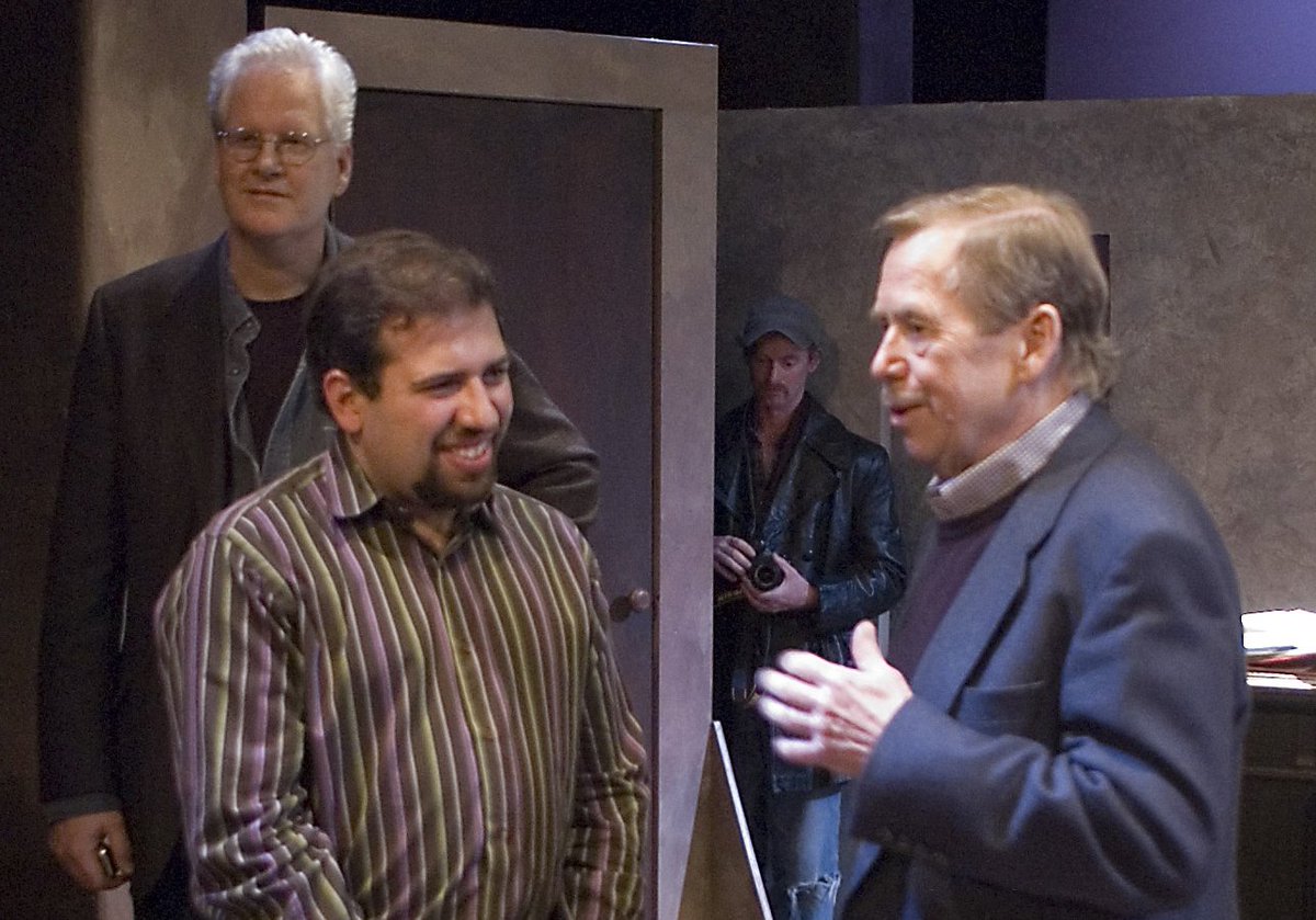 EdwardEinhorn's tweet photo. Remembering Vaclav Havel on his birthday. A photo from the 2006 Havel Festival at the old @NewOhioTheatre, right after The Memo. https://t.co/9Biph8nZ8p