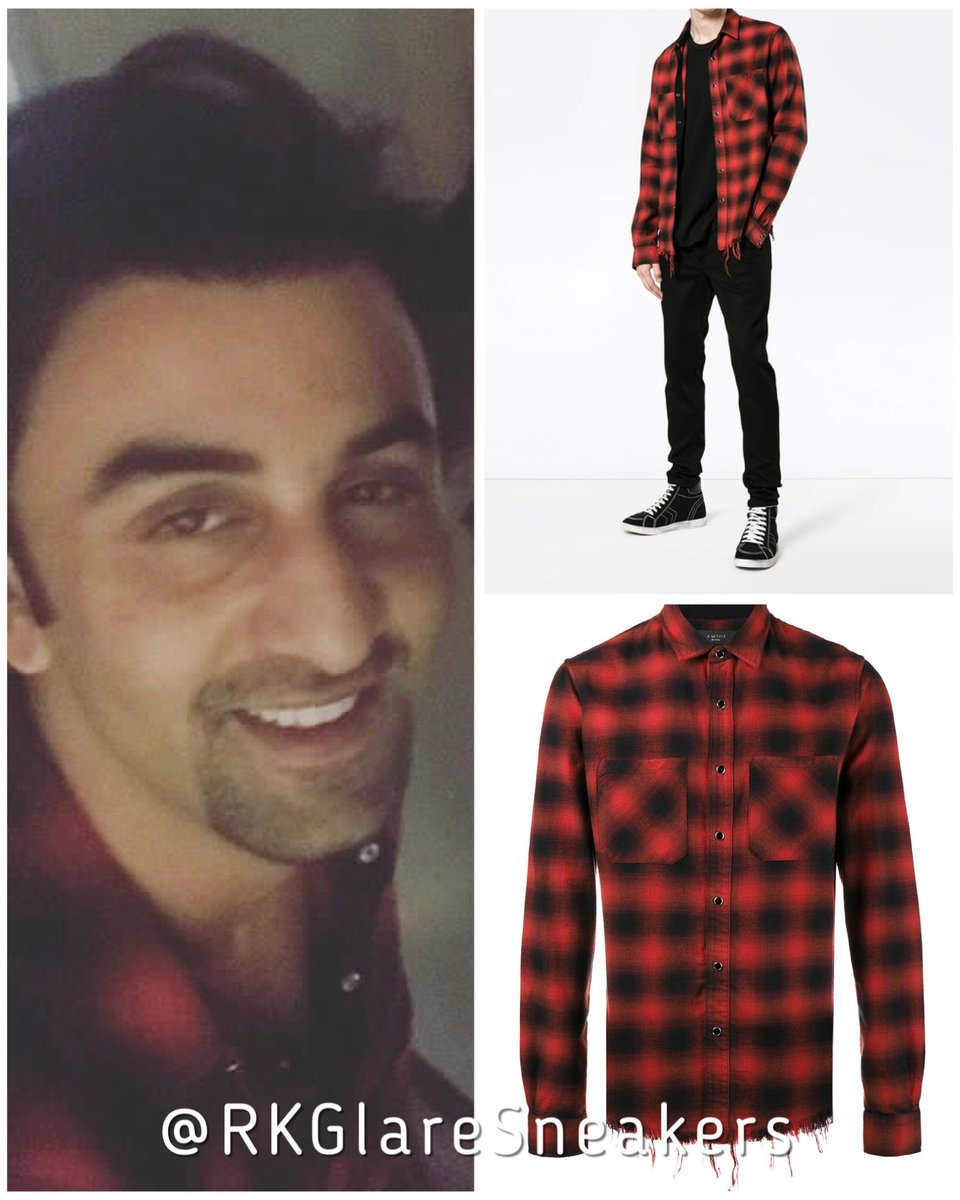 🔥 Ranbir's Awesomeness 🔥 on X: Ranbir Kapoor wore #Amiri Check Core  distressed fitted shirt for his birthday celebrations.   / X