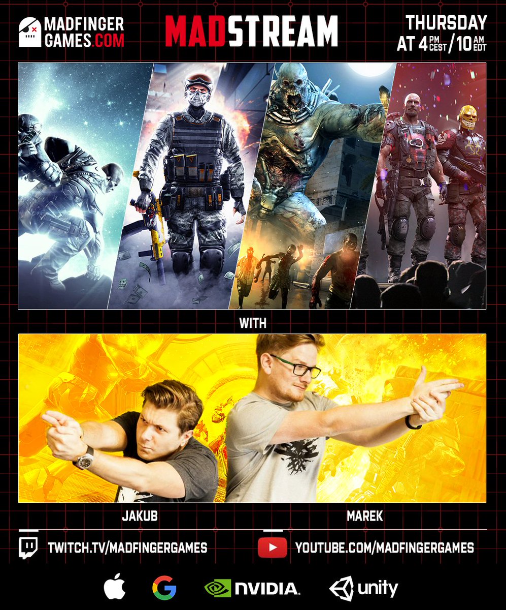 MADFINGERGames's tweet image. Today #MADstream is back with @tenZonik and @mr_vamber
Come play with us at 4pm CEST/10am EDT on out Twitch or YouTube!
#IBelieveInLegends