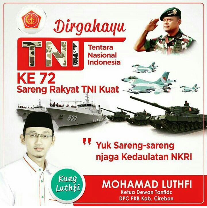 pkbcirebon's tweet photo. Dirgahayu TNI @cakiminpkb @DPP_PKB https://t.co/AhEaZZ3Qbn