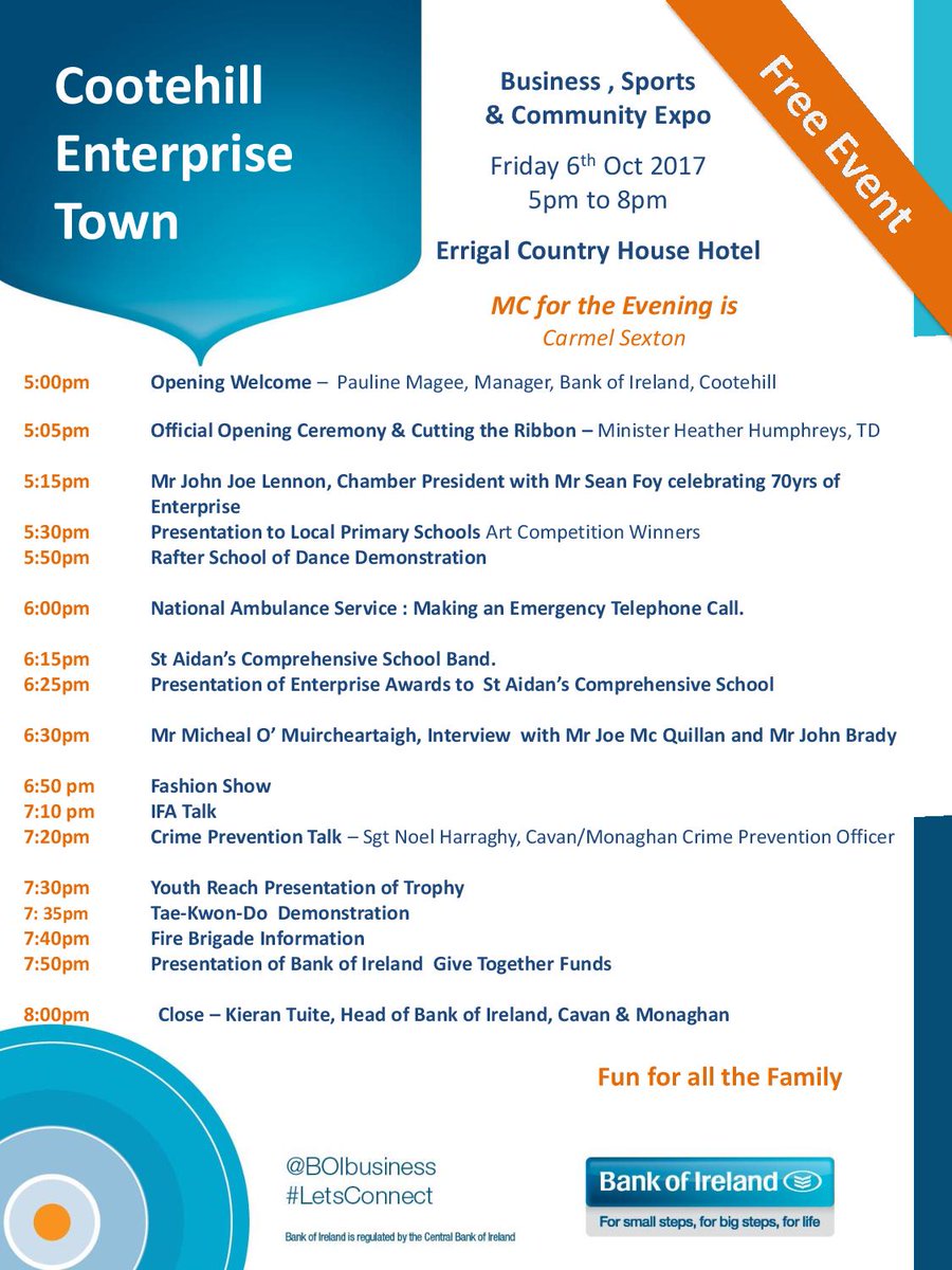 Only 28 hours to go until the @BOIbusiness Business, Sports and Community Expo in #Cootehill! @ThisIsCavan #MadeInCavan #LetsConnect