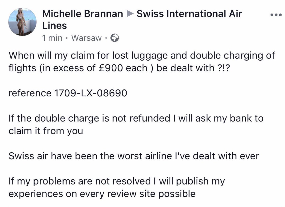swiss lost baggage claim