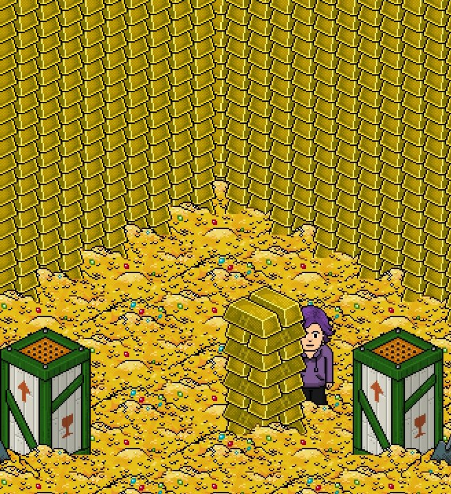 FOLLOW &amp; RETWEET FOR A CHANCE TO WIN A GOLD BAR! 3 WINNERS WILL BE ANNOUNCED ON SUNDAY! <a href="/Habbo/">Habbo</a>