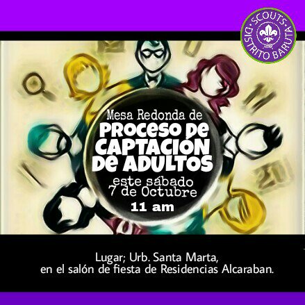 scoutsbaruta's tweet photo. ¿Sabes cuál es el proceso de captación de adultos? Te invitamos este sábado a conocer sobre este proceso de captación. https://t.co/VVrkENzaZT