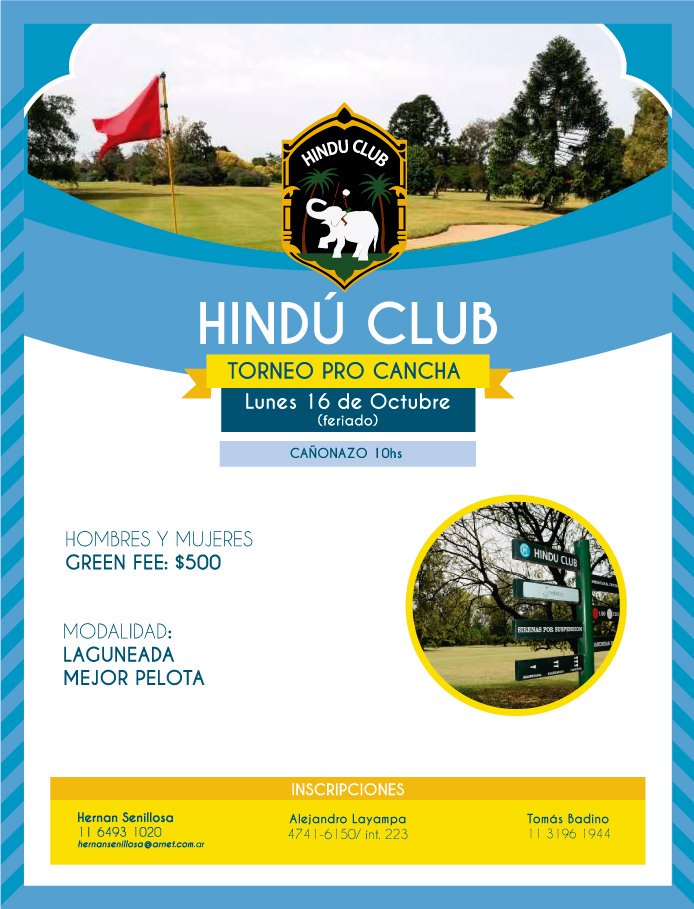 #HindúGolf Laguneada lunes 16/10 (feriado)