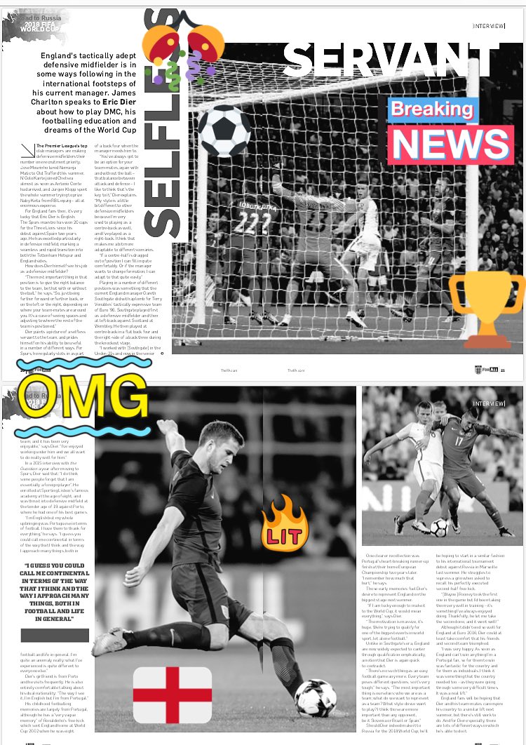 jamescharlo's tweet photo. Spoke to Eric Dier about being a 🇬🇧/🇵🇹 continental midfielder. Grab a programme if you go the 🇸🇮 match tonight!  https://t.co/crQxPvOjl8 https://t.co/j3qcCjHFpt