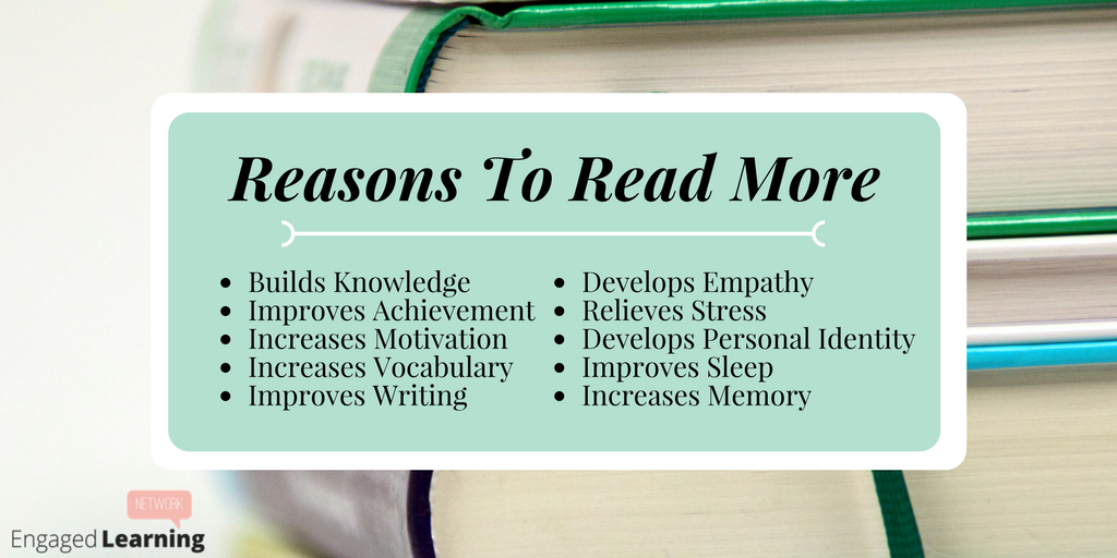 BriannaMCua's tweet photo. Here are some reasons why you should read more! You're welcome. 😉 #FutureReadyLibs #TLChat https://t.co/FSkL4TJ7sa