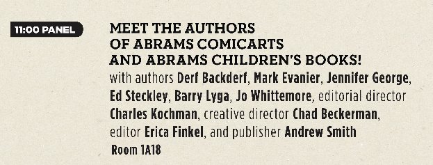 Meet the authors of @abramsbooks ComicArts and @abramskids on a special panel at 11am at @NY_Comic_Con! #NYCC bit.ly/2xgYEWf