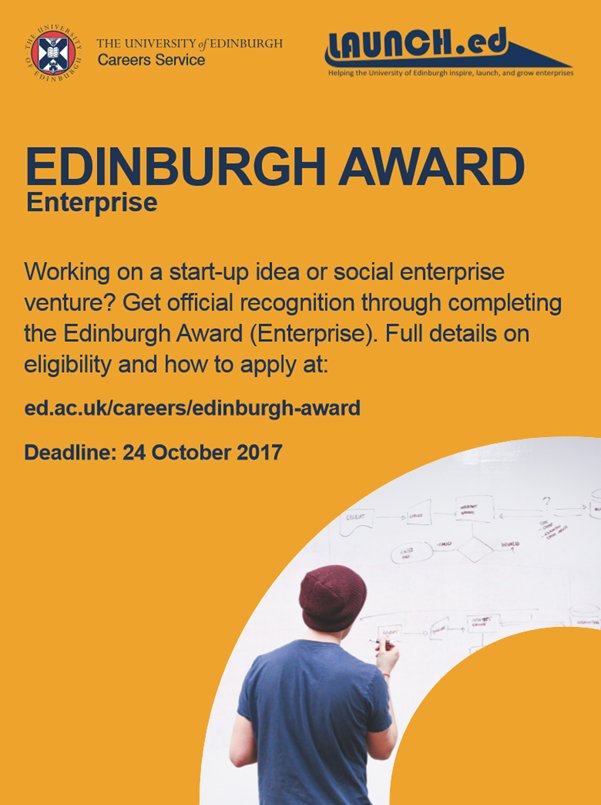 The Edinburgh Award for Enterprise returns! Join <a href="/launch_ed/">Launch.ed</a> &amp; <a href="/uofedcareers/">University of Edinburgh Careers Service</a> to improve your employability skills bit.ly/EdinburghAward…