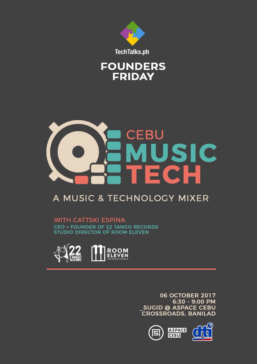 CATTSKI's tweet photo. Happening tomorrow evening! Sowing the seeds for Cebu Music Tech! Because the future of #homegrownmusic involves technology! @techtalks_ph https://t.co/aYDpXlzl4g
