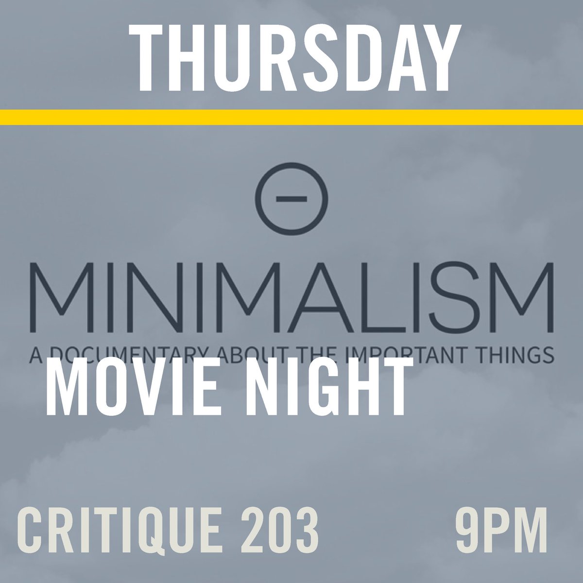 SCADAIAS's tweet image. Join us today!! We are going to watch “Minimalism: A documentary about the important things”. It would be a great break from studio