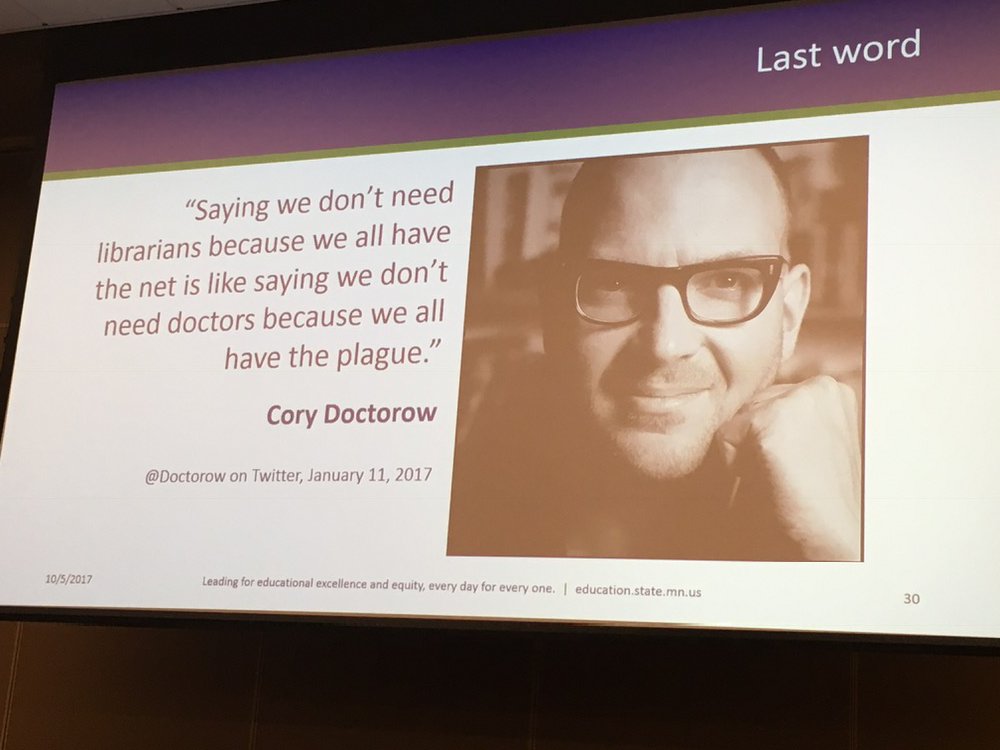 rlgray's tweet image. #mnlib17 Too true!