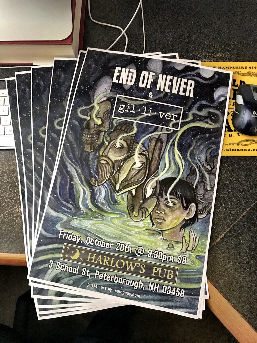 LucioEastman's tweet photo. Getting ready for our next show! Oct 20 at #HarlowsPub in #Peterborough NH #livemusic #originalmusic #musicislife #endofnever https://t.co/fRLdnHB85t