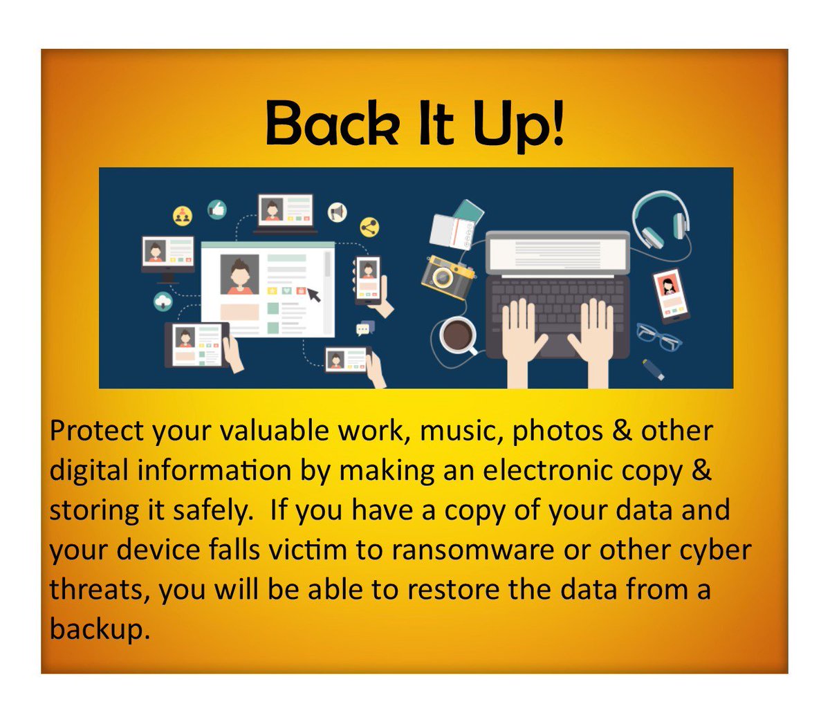 appinfosec's tweet image. Back It Up!  #NCSAM2017