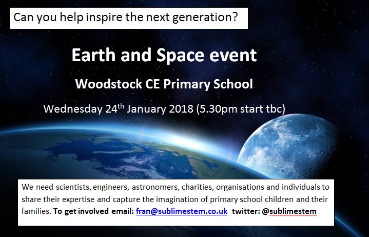 sublimestem's tweet photo. @RAL_Space_STFC @OxfordPhysics @OxfordPhysSoc @OxfordSparks Is 2018! (Apologies date was incorrect on first flyer) https://t.co/Zm4nBtQjW8