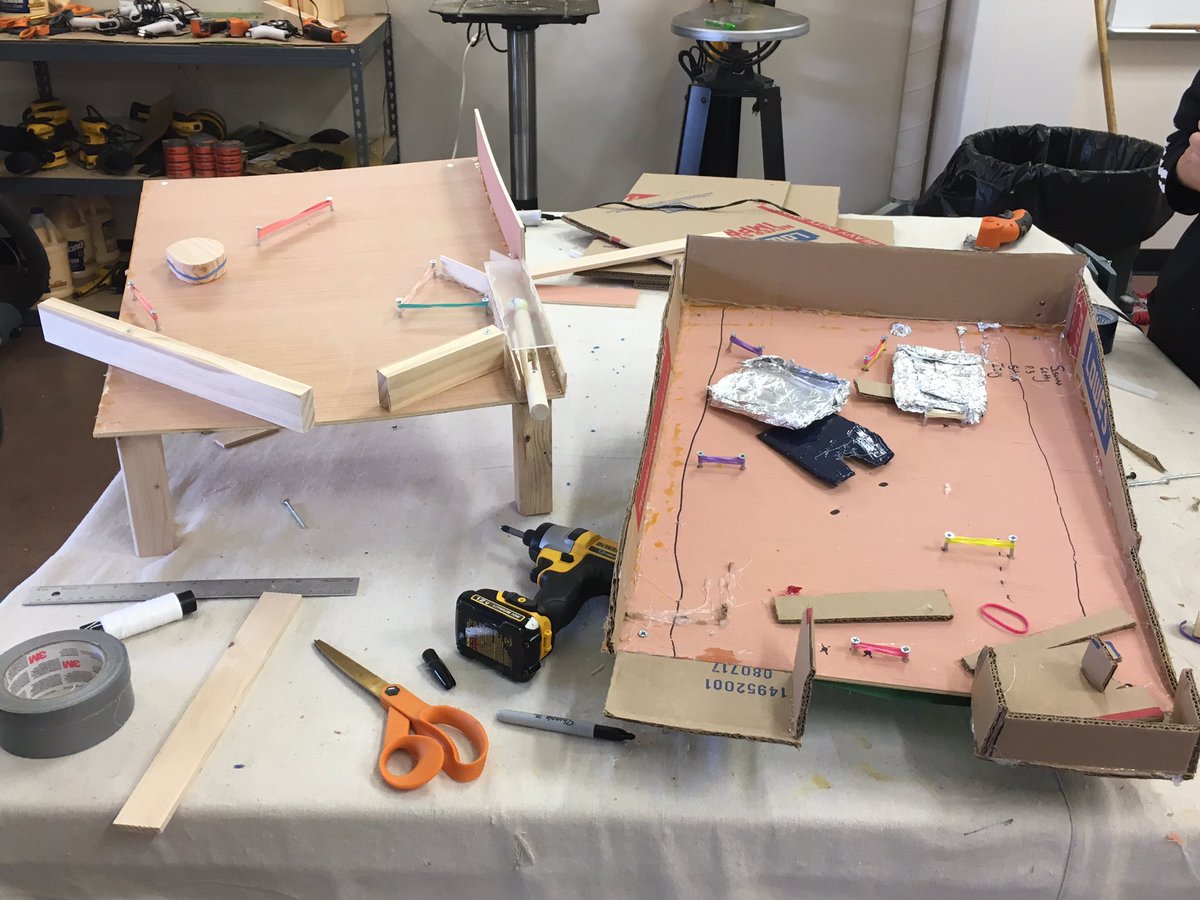 Jeff_Evancho's tweet image. &quot;Making&quot; pinball happen in Mr. Pros shop @QuakerValleyMS @MakerEdOrg @remakelearning #games4learning #pzqvsd