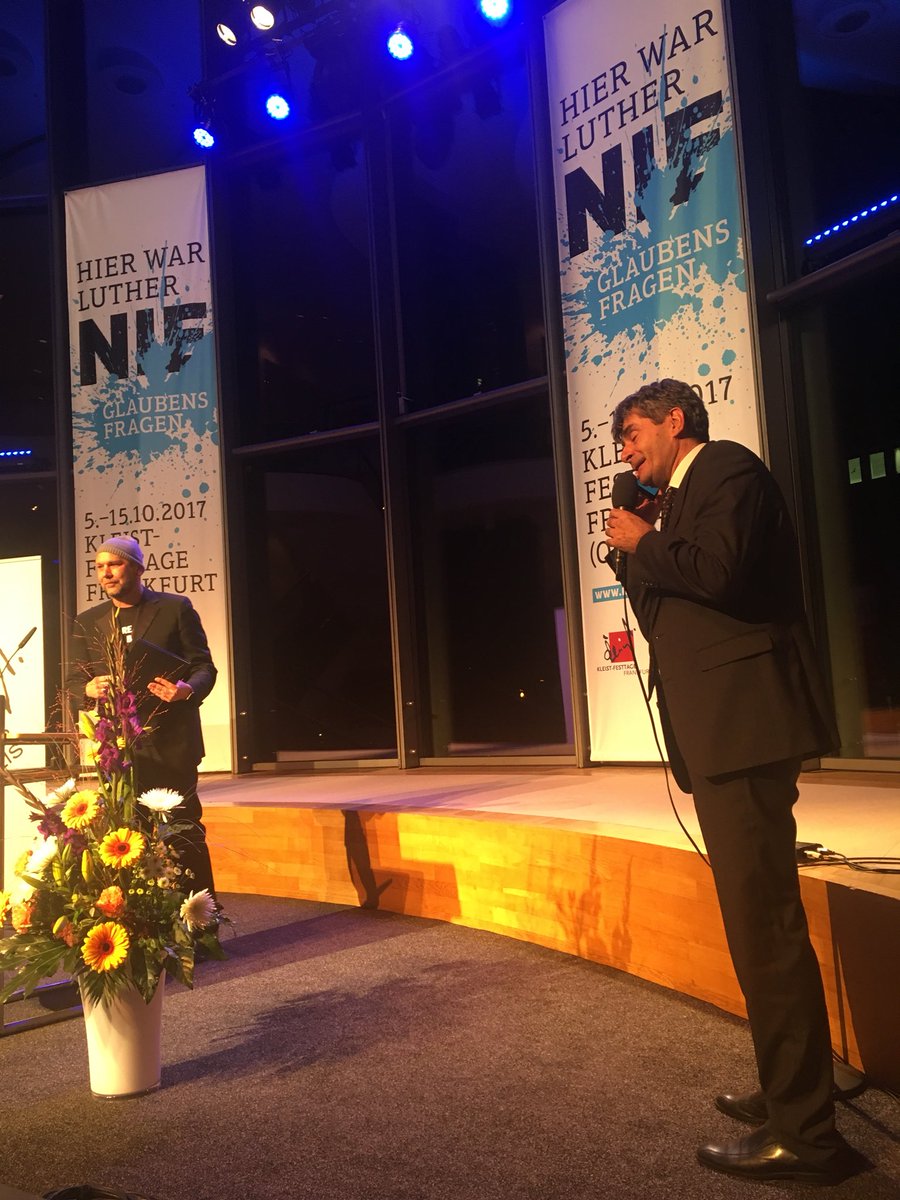 Eröffnung der #kleistfesttage - Der #kleistförderpreis wird am Telefon verliehen, Franziska vom Heede steckt wegen des Sturms in Berlin fest