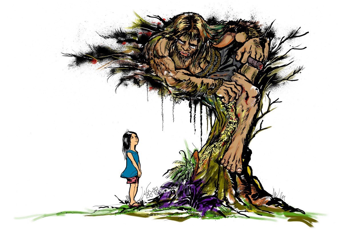 n6eil's tweet photo. In Filipino folklore, the balete tree is said to be home to magical creatures; the Kapre is one example. #FolkloreThursday https://t.co/07sZwwlChD