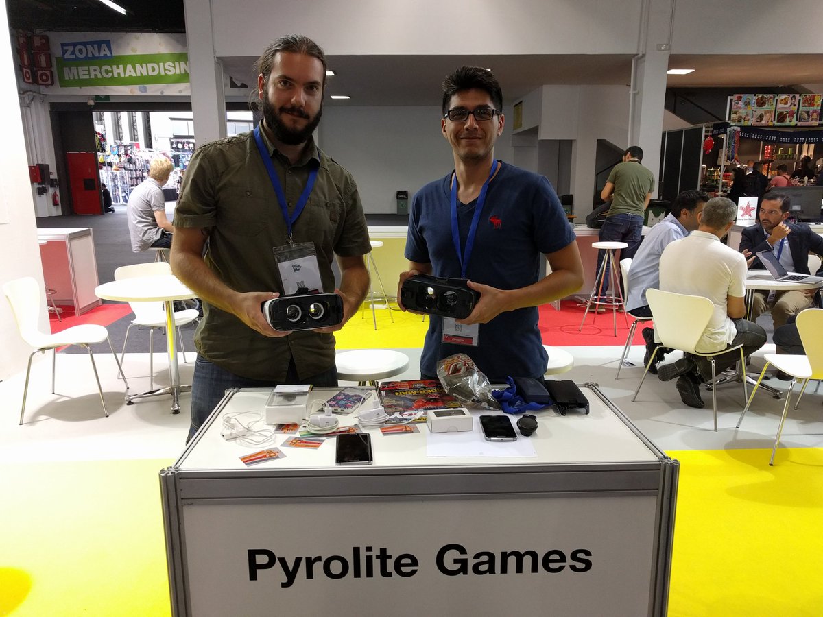 Pues ya estamos en @BCNGamesWorld , si queréis ver más frikadas que hacemos con #VR pasar por nuestro stand!! 😋