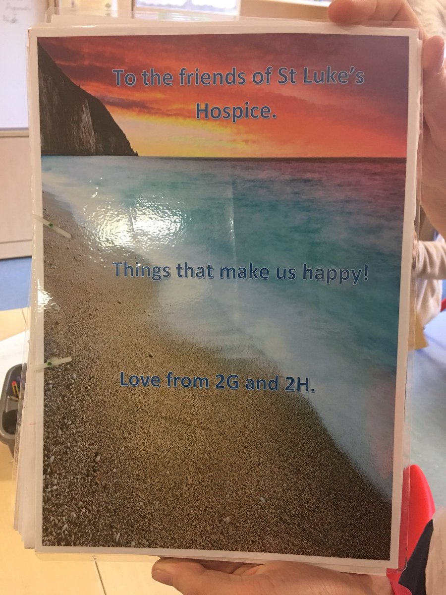 BarhamPrimary's tweet photo. 2H & 2G have made a lovely book about #ThingsThatMakeUsHappy #SewaWeek2017. To be donated to #StLukesHospice. #RandomActOfKindness #GoBPS https://t.co/gYxDUOQUKj