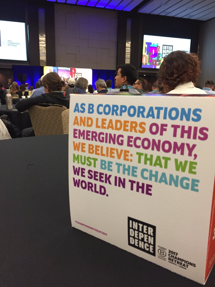 A powerful room of individuals leading a movement together! #championsretreat2017 #bcorpcanada #bcorp #townhall