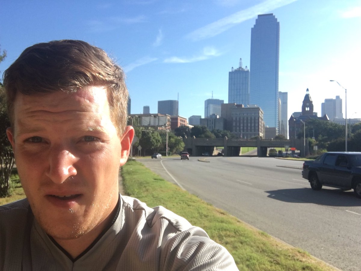 Exhausted picture of me running through Dallas, TX 