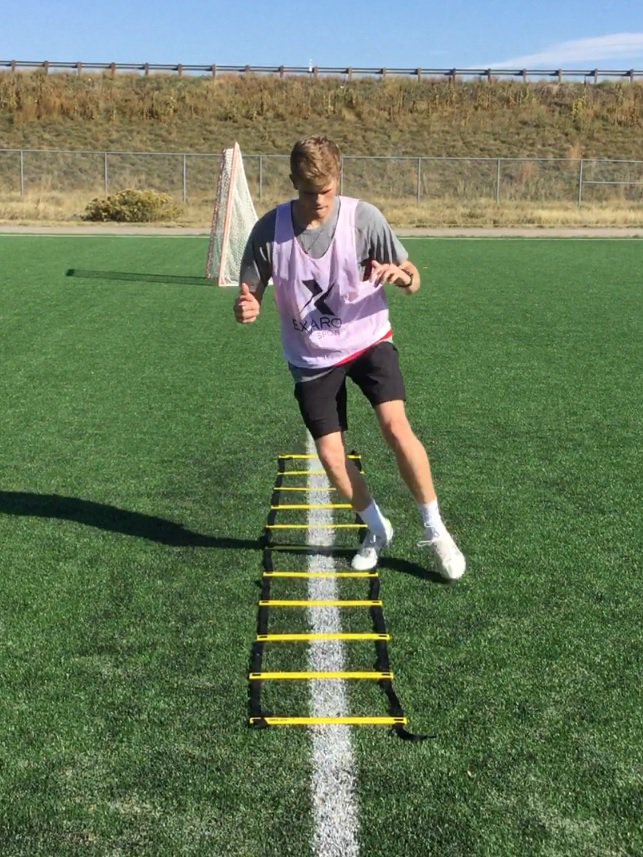 It's a great day to get better. #Exaro footwork and foot speed drills. #lacrossedrills #lacrosselife #lacrossetraining