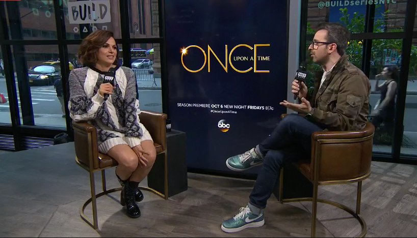 YahooEnt's tweet photo. .@LanaParrilla from #OnceUponATime is LIVE with our friends at @BUILDSeriesNYC. Watch now: https://t.co/YJH7Jboeai https://t.co/BbvoGvmBrK