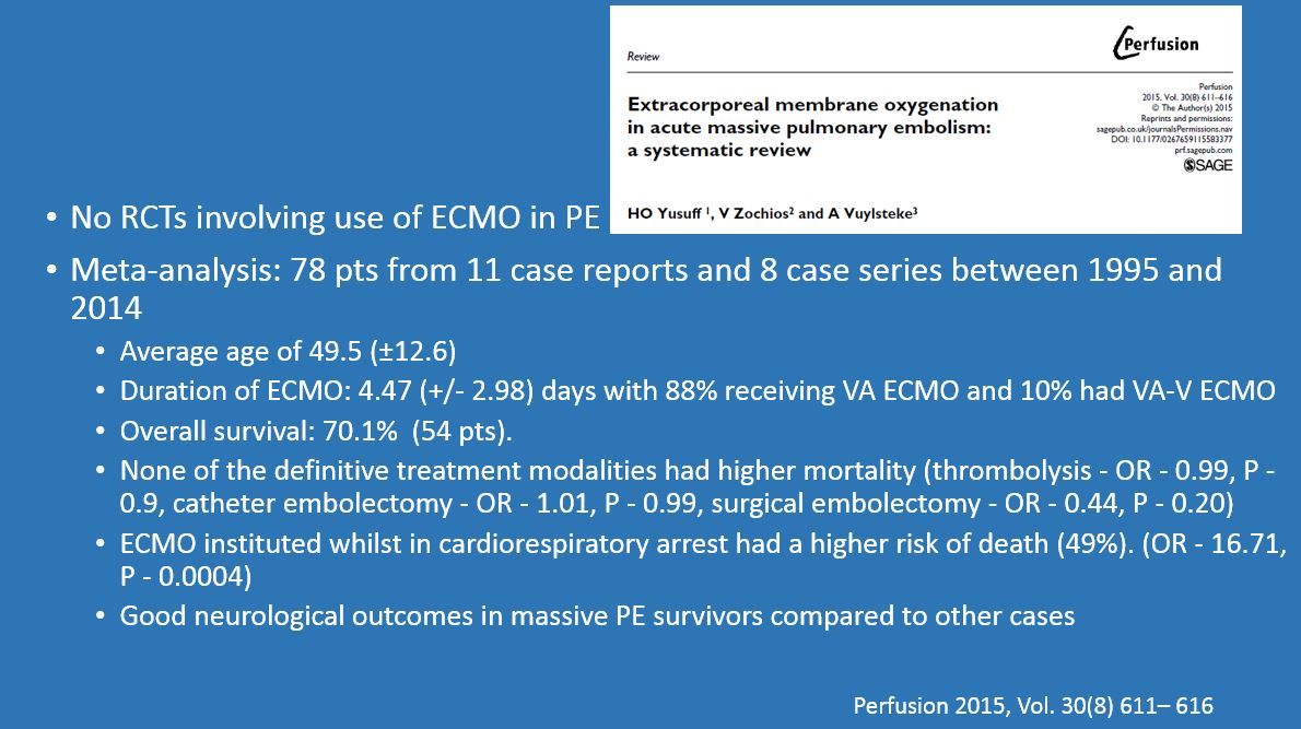 adityasharmamd's tweet photo. >40% massive PE cannot get lytics. VA-ECMO is a promising alternative and adjunct therapy. https://t.co/fN4TyHmSpM