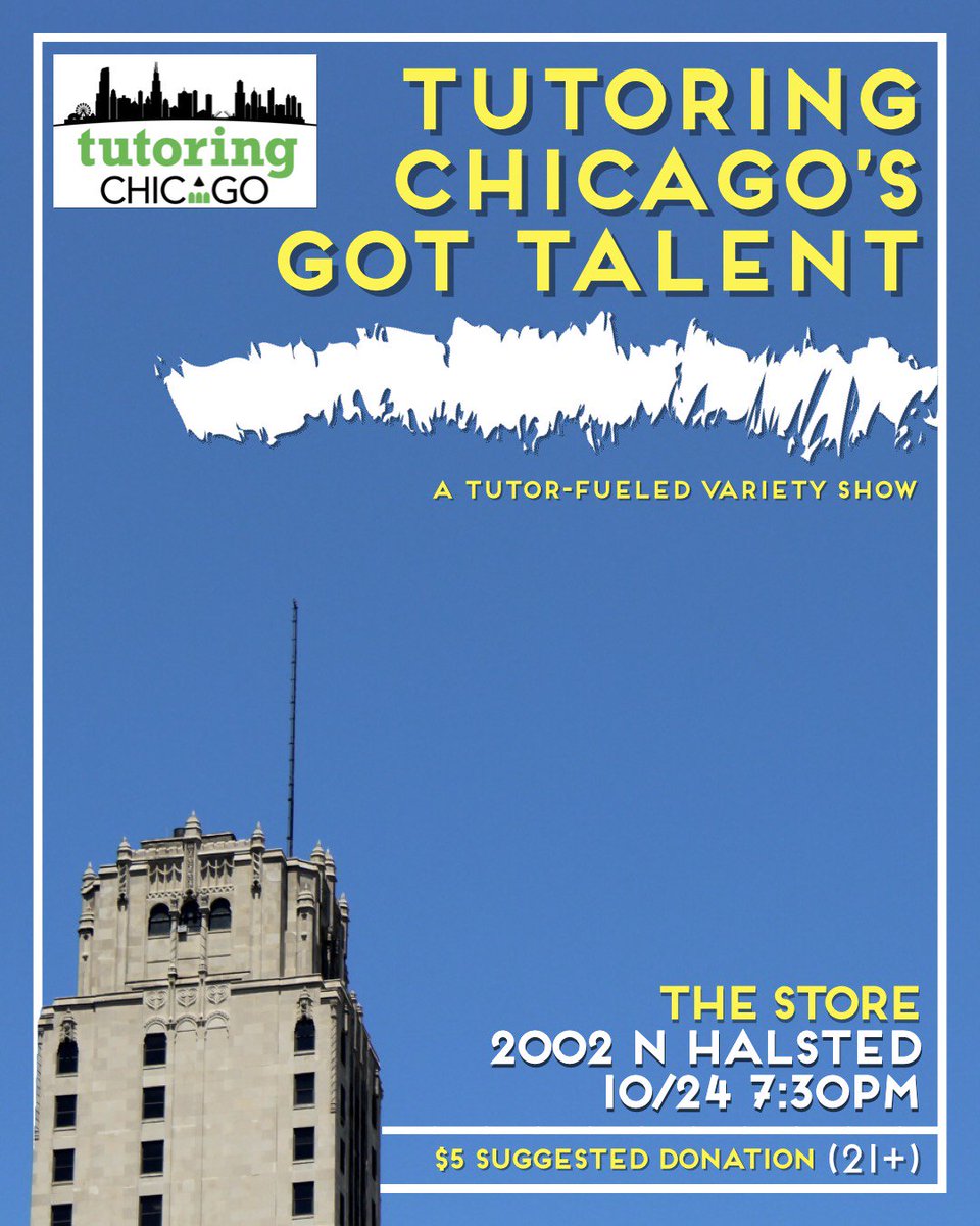 Tutoringchicago's tweet photo. Show off your talent at #TCGT on 10/21!
RSVP to attend: https://t.co/efV82ysf1k
Sign-up to perform: https://t.co/JCmvNrs1eG https://t.co/nafSQ63LC6