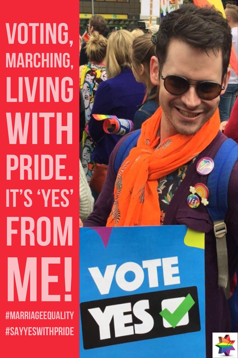 nabpride's tweet photo. It's a big #VoteYes for #marriageequaility from Joseph at NAB 🏳️‍🌈🎉👍 #sayyeswithpride https://t.co/ImnWqeVh8O