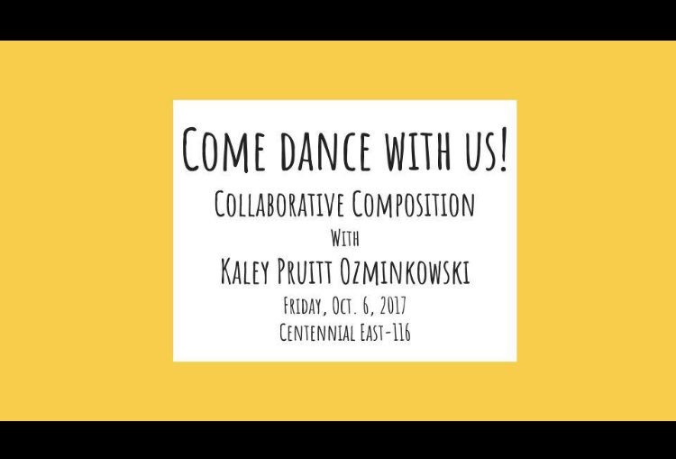 Come dance with us and dance faculty, Kaley Pruitt Ozminkowski! Hope to see you there!