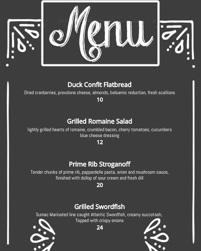 WaterWheelTav's tweet photo. Weekend Specials 🍴🍴#DuckFlatbread #GrilledRomaine #SwordFish #Storganoff #WaterWheelTavern https://t.co/wliQI6p2b9 https://t.co/ZnSLaTQJXf