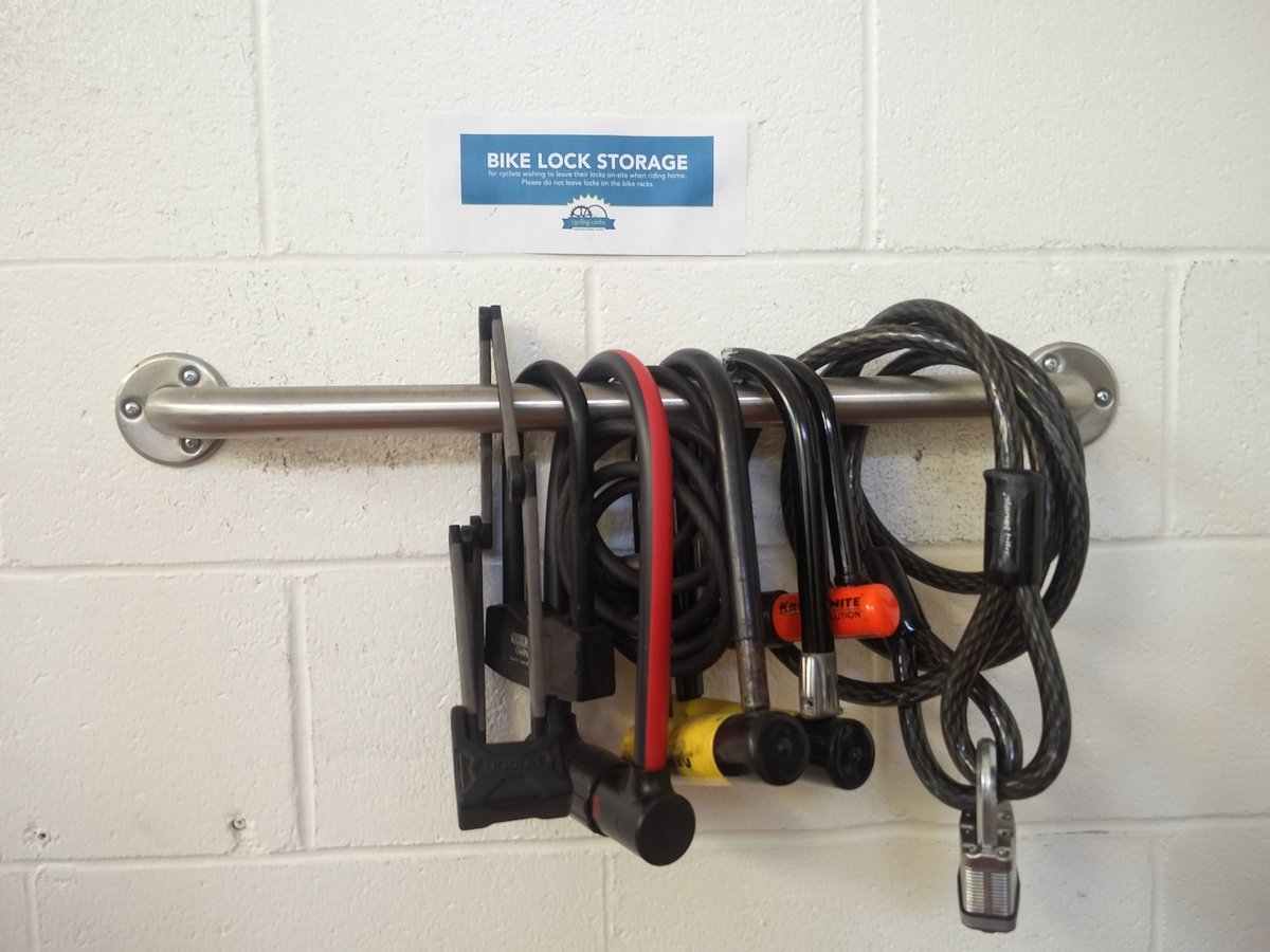 Love this detail in the <a href="/VCHhealthcare/">Vancouver Coastal Health</a> Bike Centre - they've worked hard to make everything convenient for users. <a href="/VGHcycling/">VGH Cycling Centre</a>