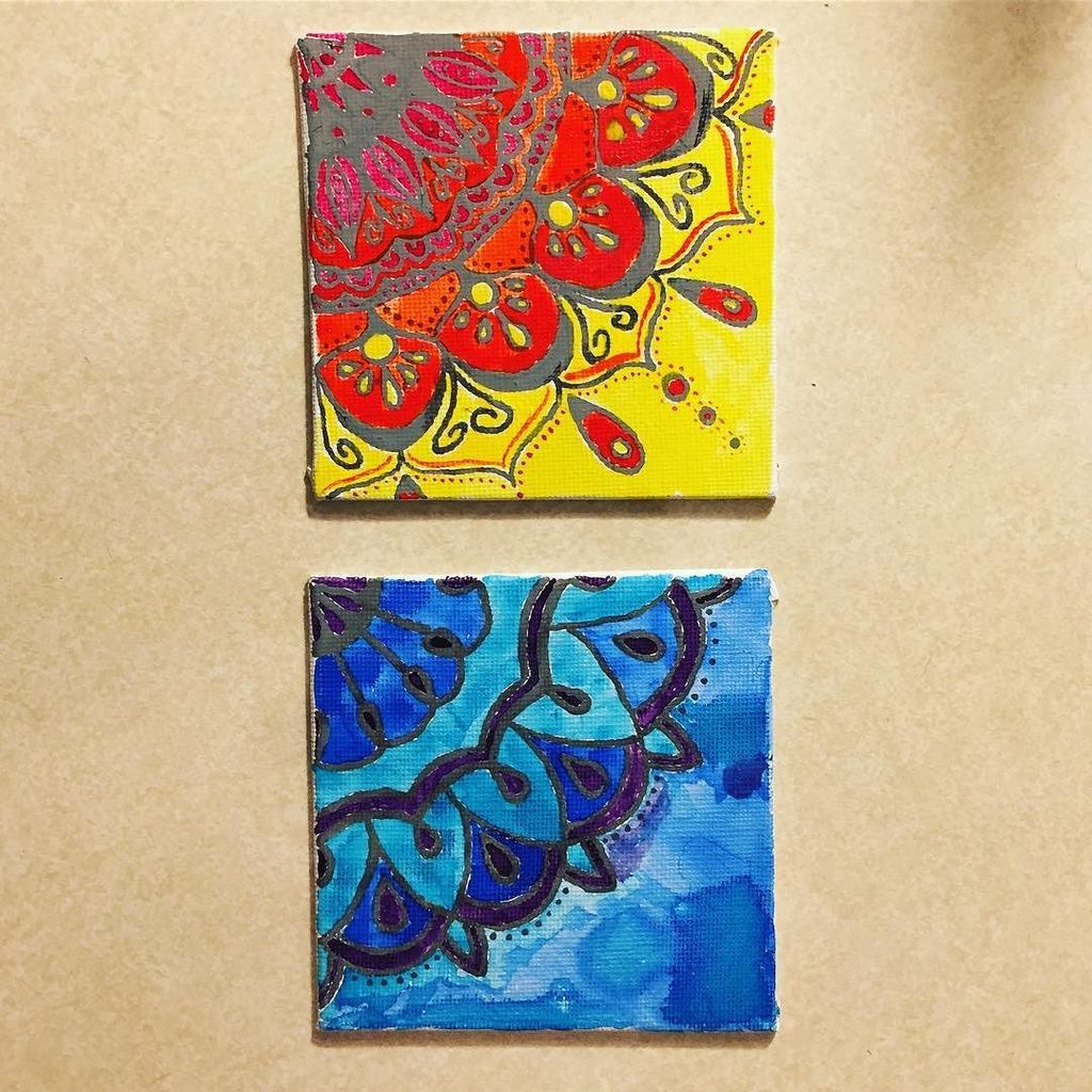 GoBecky's tweet photo. This was a fun experiment! Each of these is a freehand mandala in Sakura Soufflé pens and painted with India ink o… https://t.co/34ll6idMYh https://t.co/gFidRqrv9C