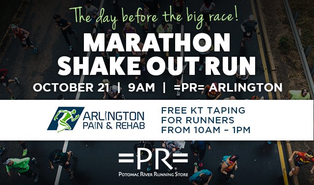 PRR_Arlington's tweet photo. Shake it out, shake it out! Join us the day before the big race for a shake out run and free @KTTape ing w/ @ARLPainRehab on the 21st at 9! https://t.co/uBaFWNGUxT