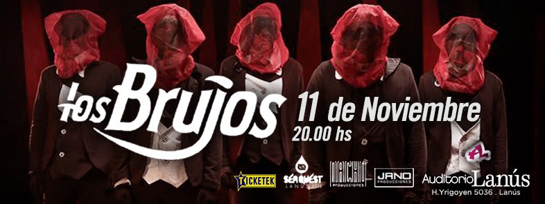 11/11 #AuditorioLanus 11/11 #LatitudSur 11/11 #SonidoSalvajeYa
20hs ticketek.com.ar/los-brujos/clu…