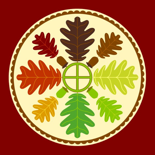 StudioGooz's tweet photo. Inspired by the falling acorns, I made my own version of the Pennsylvania Dutch Mighty Oak hex sign #folkart #Autumn https://t.co/M0rH8uWK5Q https://t.co/uUhOwh6mhI