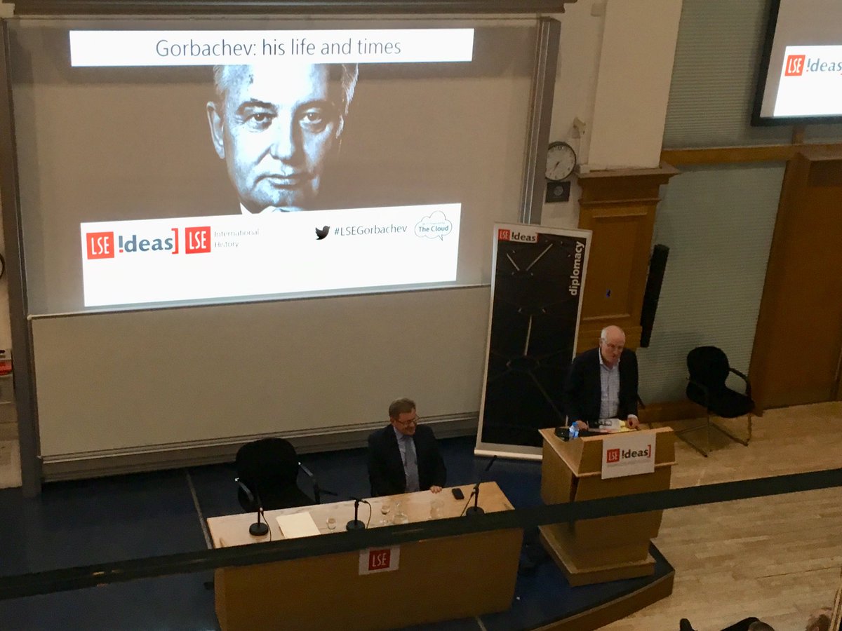 lseideas's tweet photo. Tonight’s IDEAS-@lsehistory #LSEGorbachev event with William Taubmam is underway. Taubman: “Gorbachev was unique. No one else in the Soviet Union would have done what he did.” https://t.co/3BZRCjAo5J
