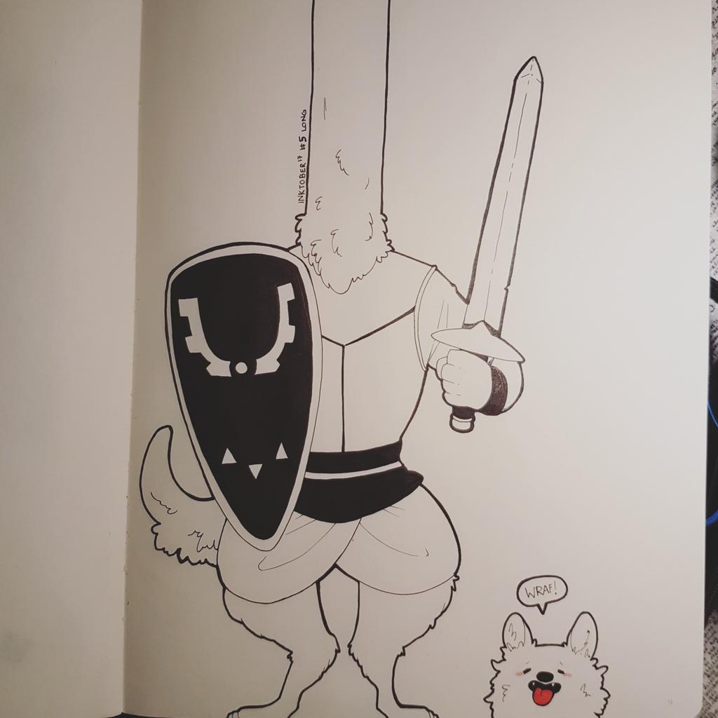 _F0XFIRE's tweet image. No shwong but still long #inktober2017 #inktober17 #lesserdog #undertale