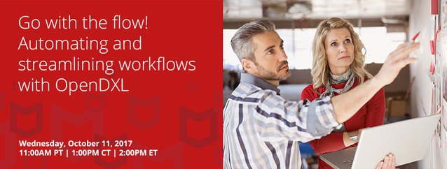 hypolitogh's tweet photo. Learn how #OpenDXL can help maximize your time by providing faster detection and remediation. https://t.co/I4RwEyFgvW #IAmMcAfee https://t.co/ZdyiRFpdRL