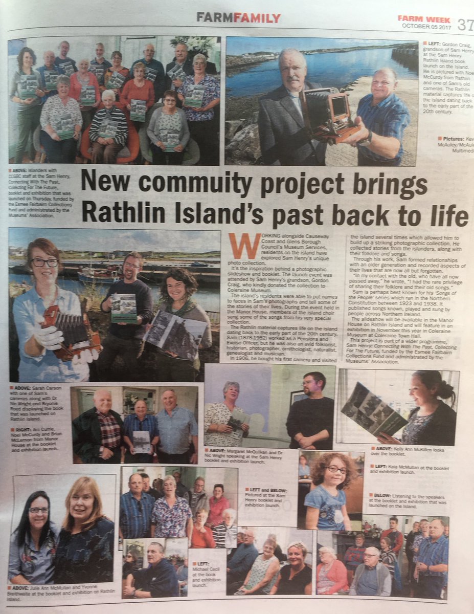 KMcAuleyPhoto's tweet photo. Great coverage @Farm_Week of the #samhenry exhibition and booklet launch on #rathlin @ainemcauley @ColeraineMuseum https://t.co/wMlRLTaNSI
