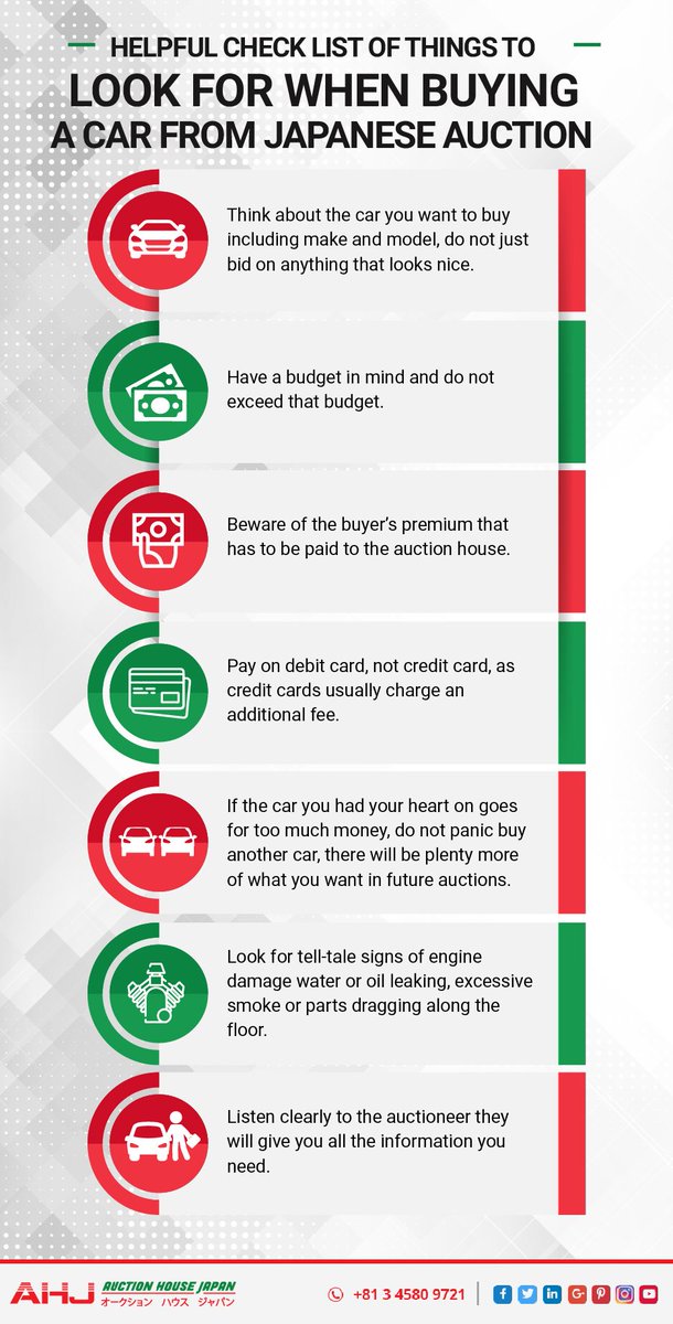 AuctionHouseJP's tweet photo. Helpful Check List Of Things To Look For When Buying A #Car From #JapaneseAuction

#AuctionHouseJapan #AHJ #Vehicles #CarAuction #Auction https://t.co/RKpxY2f060