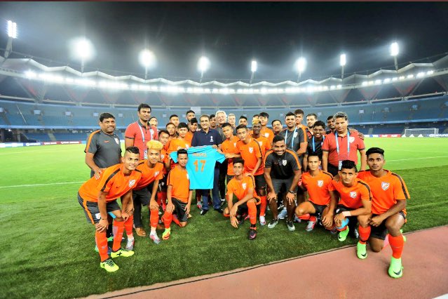 vinay_mufc's tweet photo. It's history in the making tomorrow..India 🇮🇳 in the FIFA WC U-17..guys all the best..the nation is with you.@IndianFootball #Cheerseys ⚽️💙 https://t.co/rNKeZHGr7E