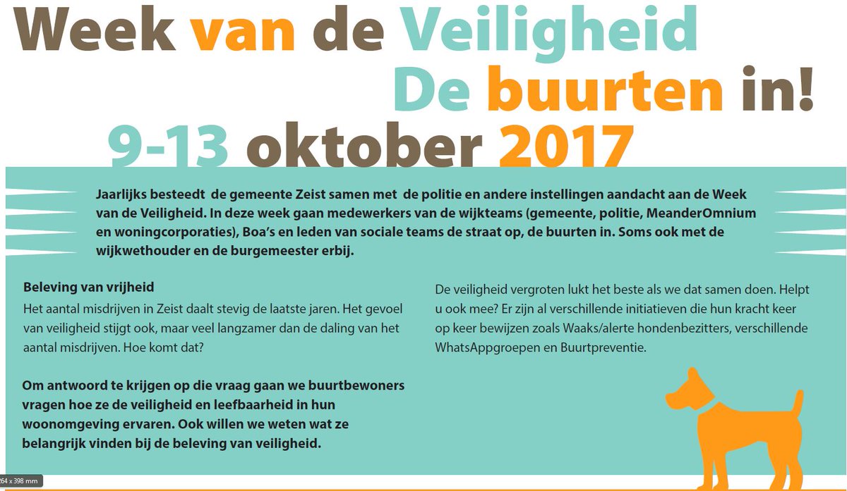 Volgende week is het de week van de veiligheid. Weten wat we in jouw wijk doen? Kijk op: bit.ly/2xRDe6r