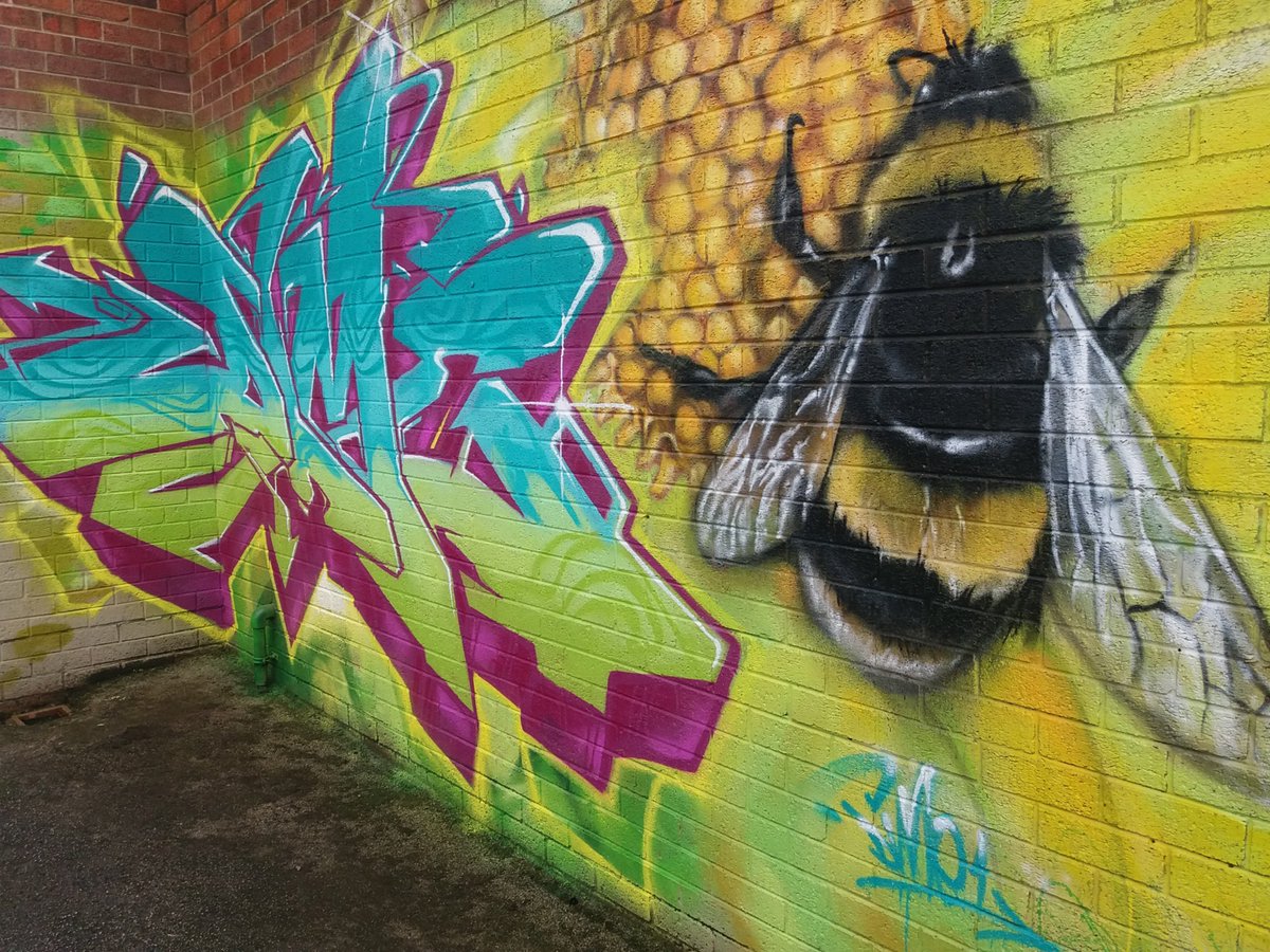 Neston_Primary_'s tweet image. Great work from a great artist and friend of the school @dime_one . Superb as ever. #whatdoesitsay #bees