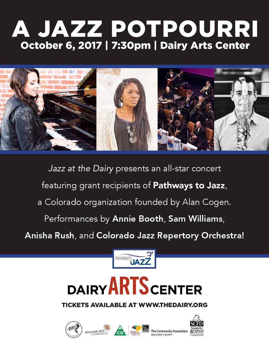 ALOC Media (@alocmedia) on Twitter photo The Pathways to Jazz Tribute concert is 10/6 at 7:30 PM!
Sponsored by <a href="/BouldArts/">Boulder County Arts</a> #alifeofchoice #pathwaystojazz
facebook.com/events/1954625… The Pathways to Jazz Tribute concert is 10/6 at 7:30 PM!
Sponsored by <a href="/BouldArts/">Boulder County Arts</a> #alifeofchoice #pathwaystojazz
facebook.com/events/1954625…