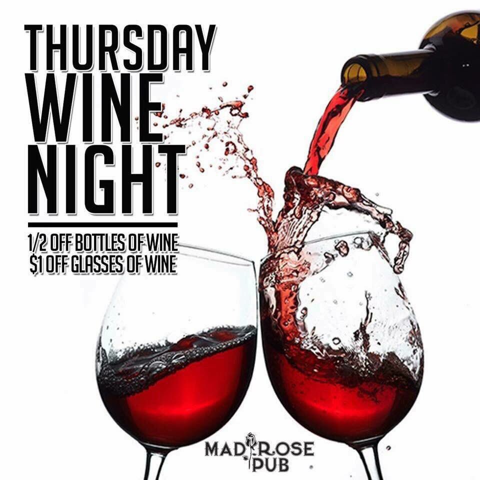 Wine Night! 1/2 Price bottles of Wine every Thursday! 25% off our delicious Pastas to pair with! #yyc #mardaloop #wine #yycfood #yycliving
