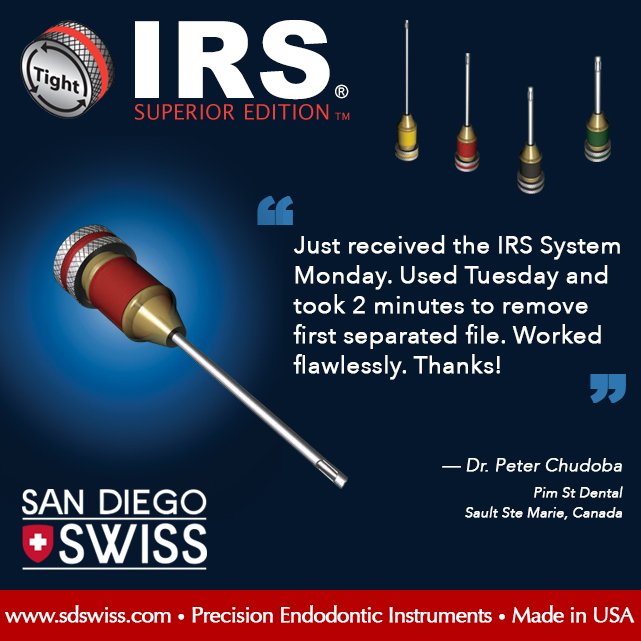 SDSwiss's tweet photo. Rugged simple design of @SDSwiss’s #InstrumentRemovalSystem makes obstruction removal less challenging https://t.co/U70Spt2O0a #Endodontics https://t.co/R5xS7t4SqQ